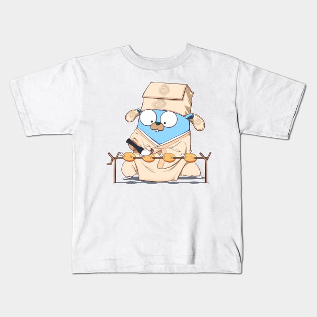 Golang Gopher Go Chicken Kids T-Shirt by clgtart